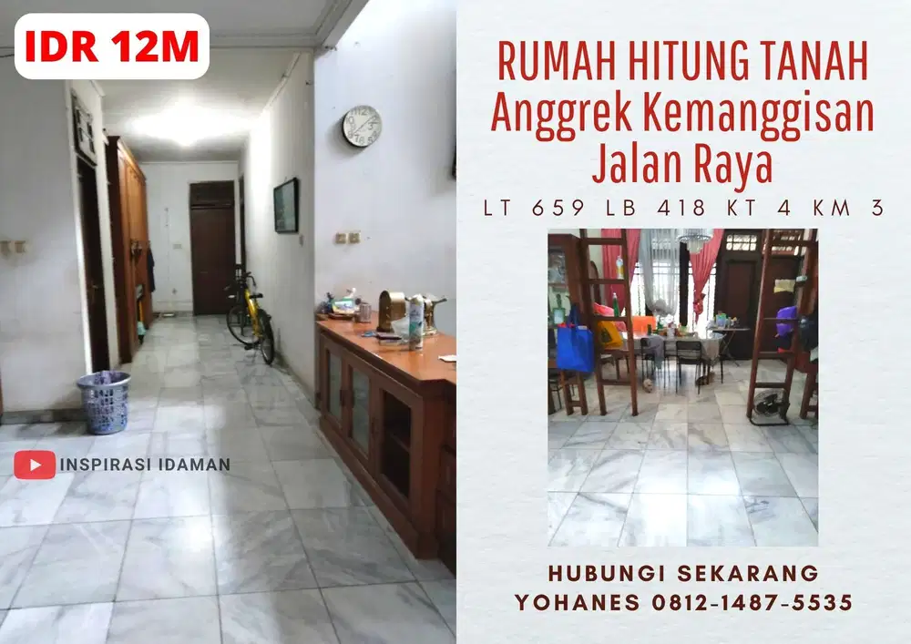 Rumah Hitung Tanah Anggrek Kemanggisan Jalan Raya