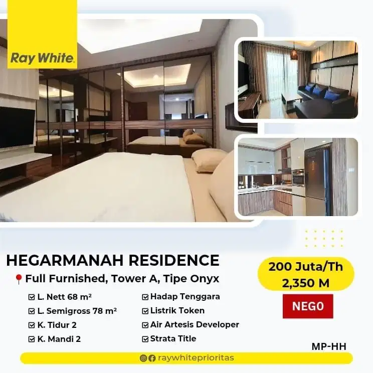 For Rent Hegarmanah Resident 2 Bedroom Full F