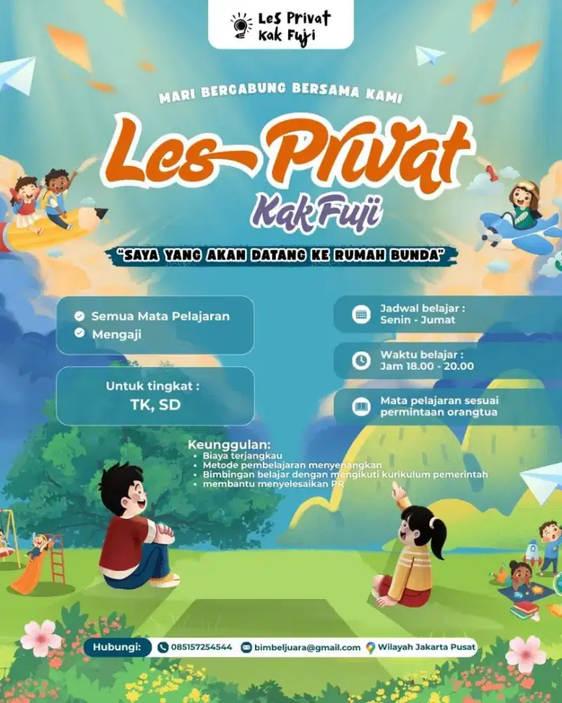 Les privat untuk jenjang TK dan SD