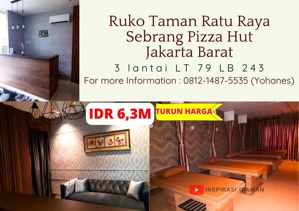 Ruko Taman Ratu Raya sebrang Pizza HUT Jakarta Barat