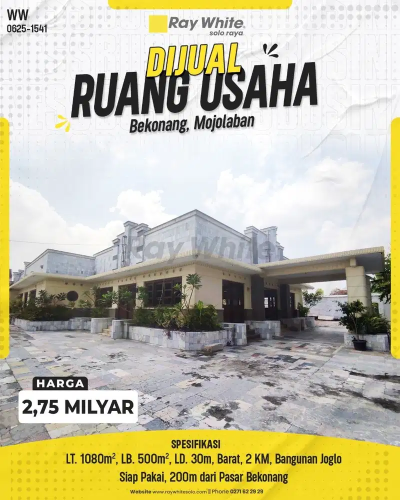 Dijual Ruang Usaha Bangunan Joglo Di Bekonang, Mojolaban
