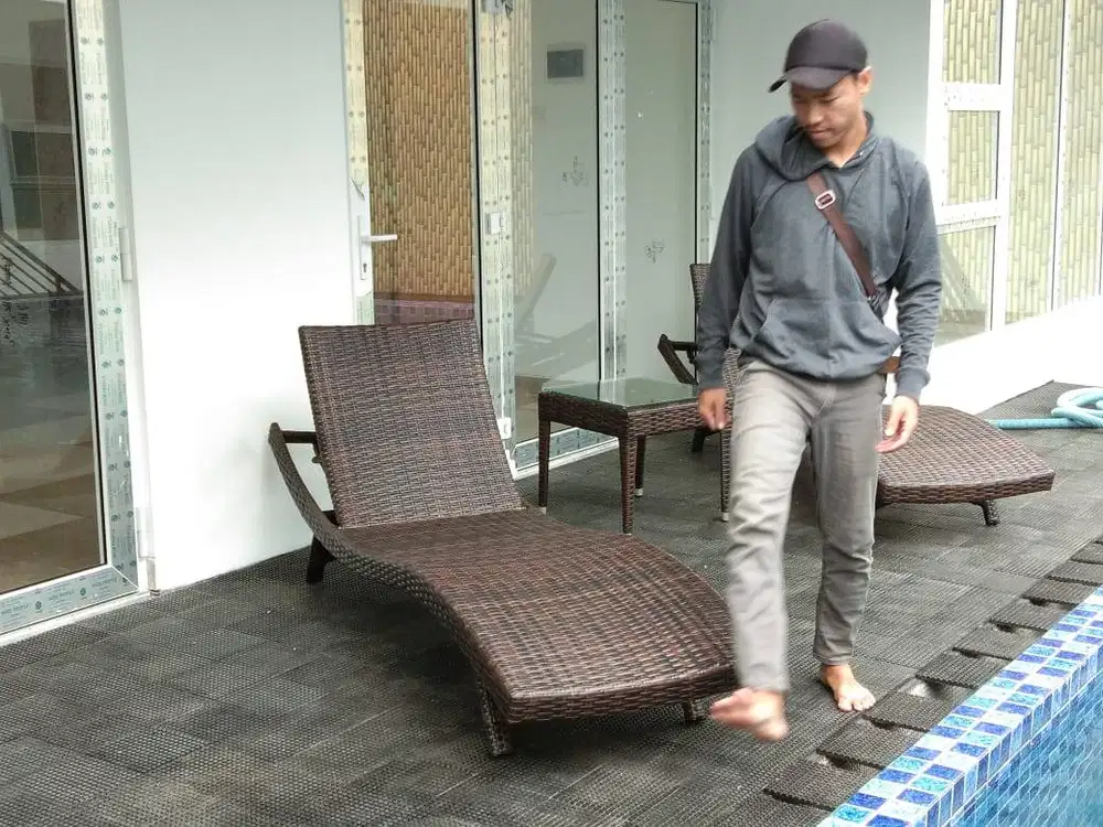 2026K RS01 KURSI KOLAM ROTAN SINTETIS KARAWANG