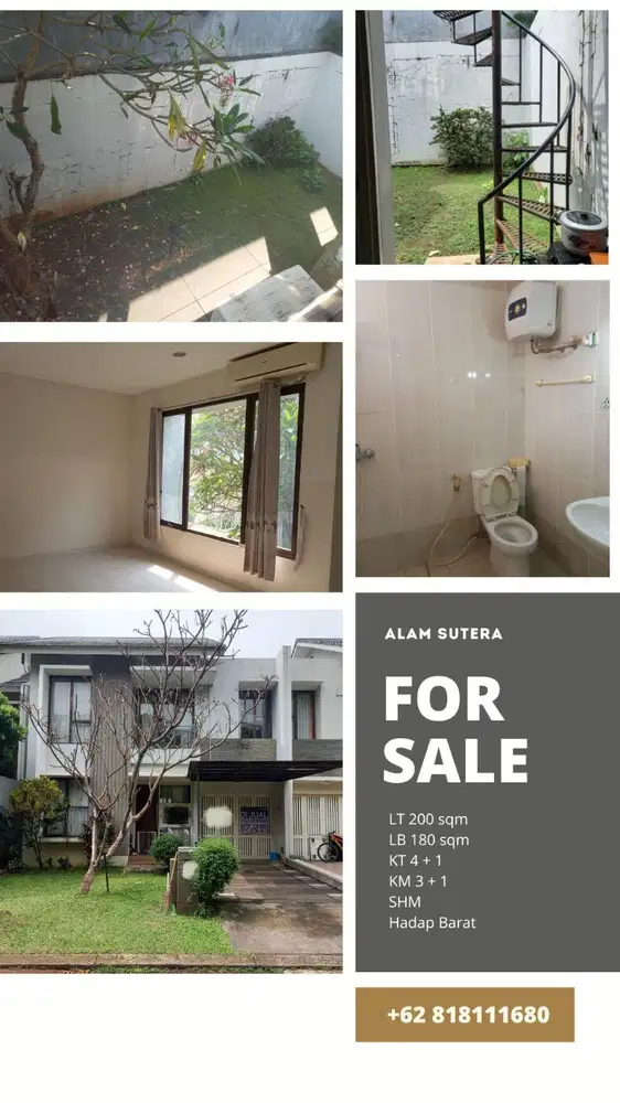 Di Jual Rumah 2 lantai Sutera Palmyra Utama Alam Sutera