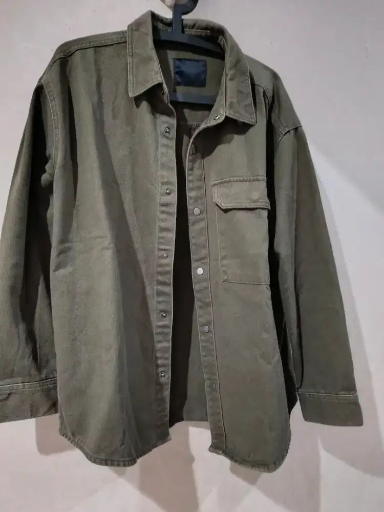 Jaket jeans ijo army TBJ NEARBY