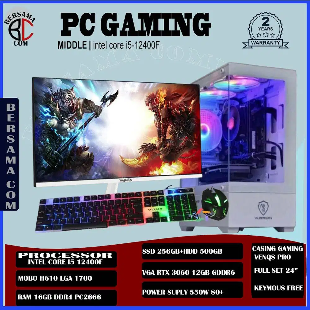 PC GAMING I5 12400F VGA RTX 3060 12GB DDR6 RAM 16GB