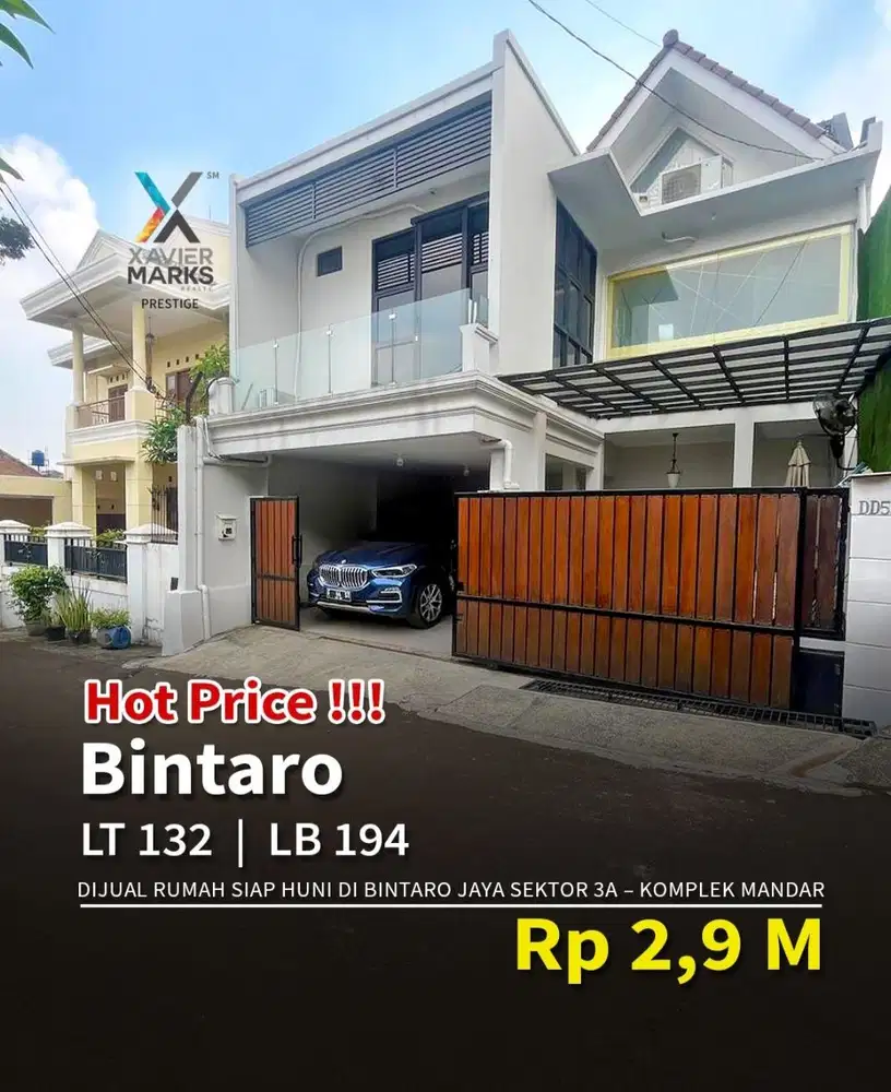 Jual Rumah siap huni Bintaro cluster mandar Jaksel