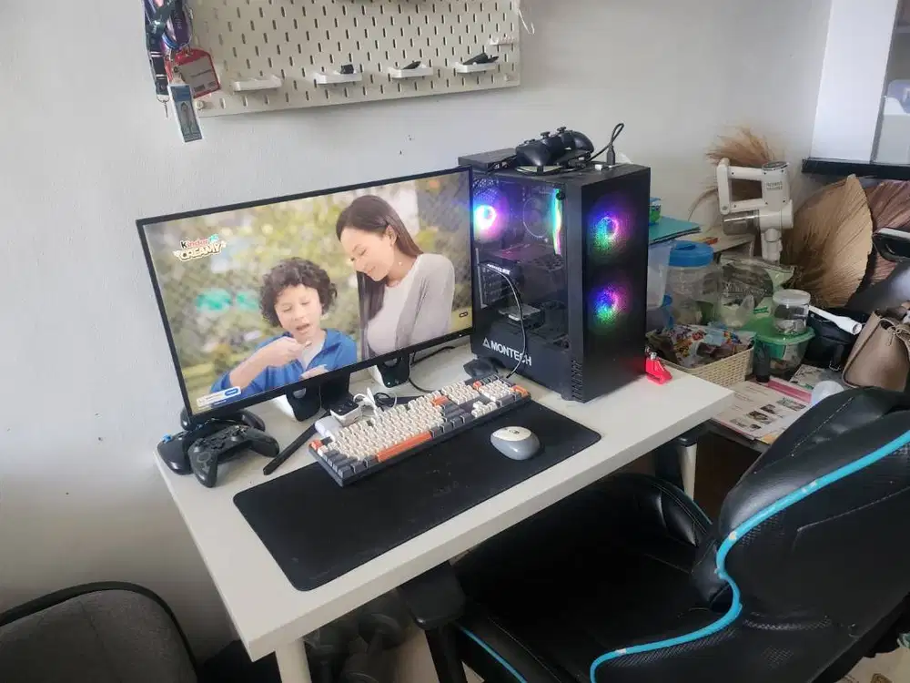 PC RAKITAN GAMING CORE I5 2400F RTX 3050 MONITOR 27 INCH