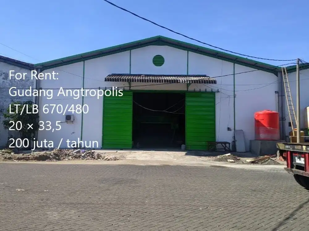 DISEWAKAN GUDANG MARGOMULYO ANGTROPOLIS KECIL DIBAWAH 1000 M2 SURABAYA