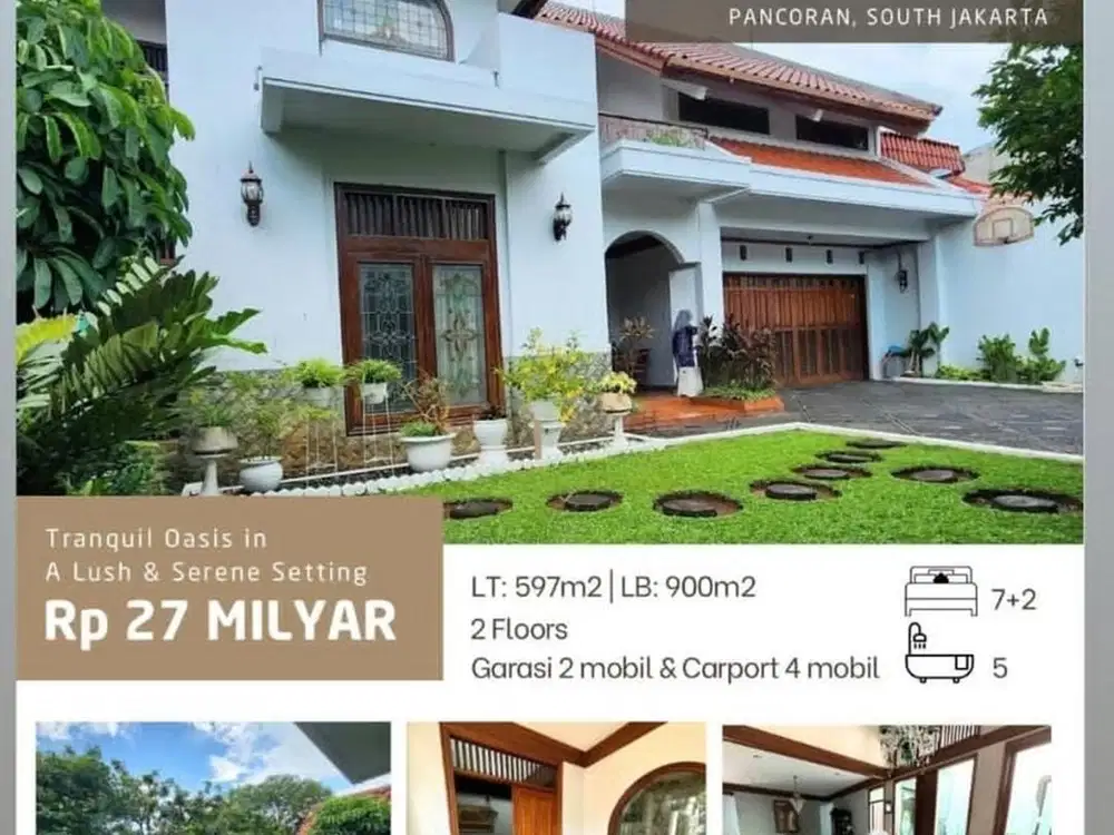 RUMAH MEWAH 2 LANTAI PANCORAN JAKARTA SELATAN Strategis IMB SHM Ready