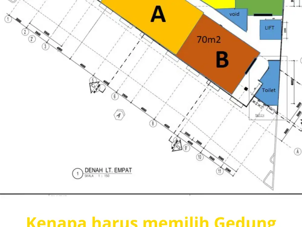 Disewakan kantor Luas mulai 50 m², lokasi strategis, Jatinegara