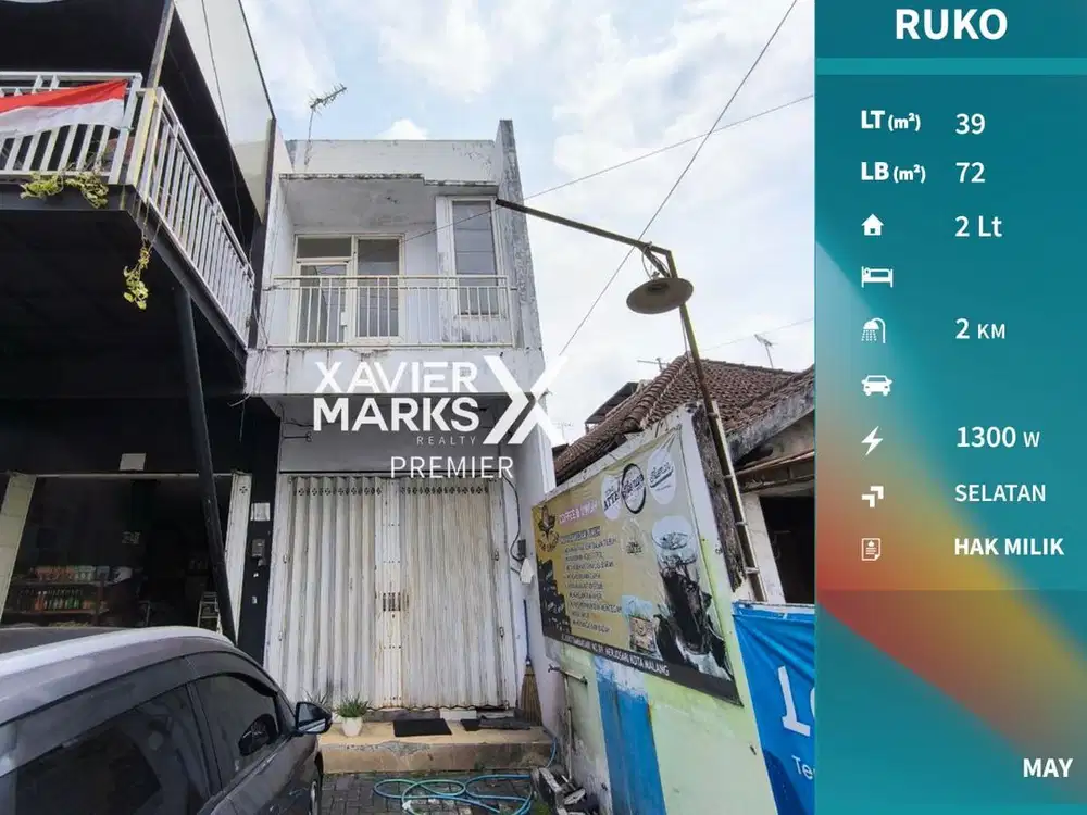Dijual Ruko Kawasan Ramai Siap Huni di Merjosari Malang