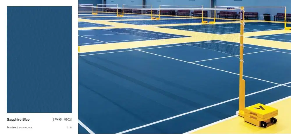Lantai Vinyl Duraflex tebal 4,5mm Lapangan Olahraga