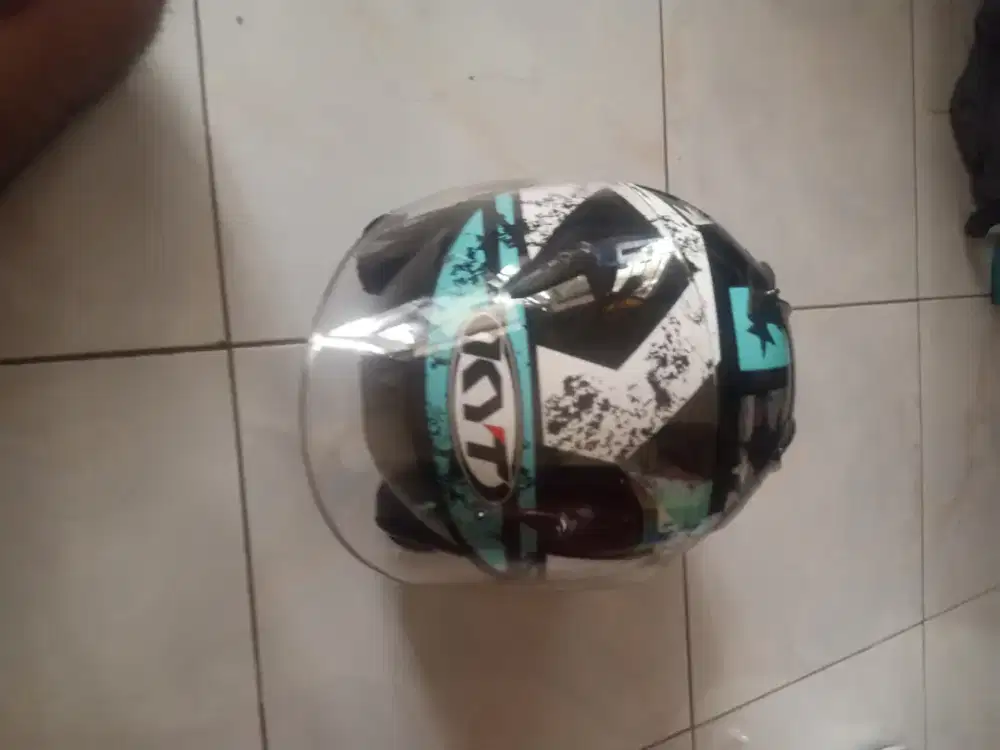 Helm KYT dobel visor Aqua blue size Xl