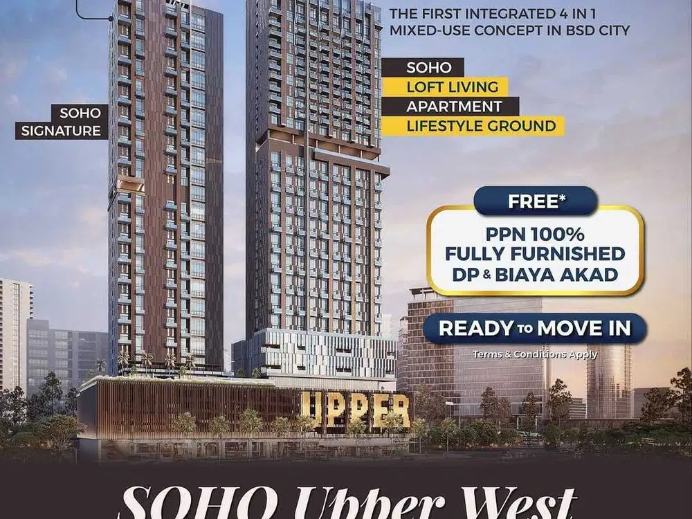ISTIMEWA! ADA BALKON BESAR DI SOHO PREMIUM UPPER WEST BSD-LIHAT FOTO