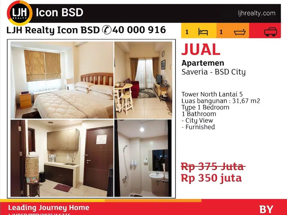 Dijual Cepat Apartement Saveria BSD City