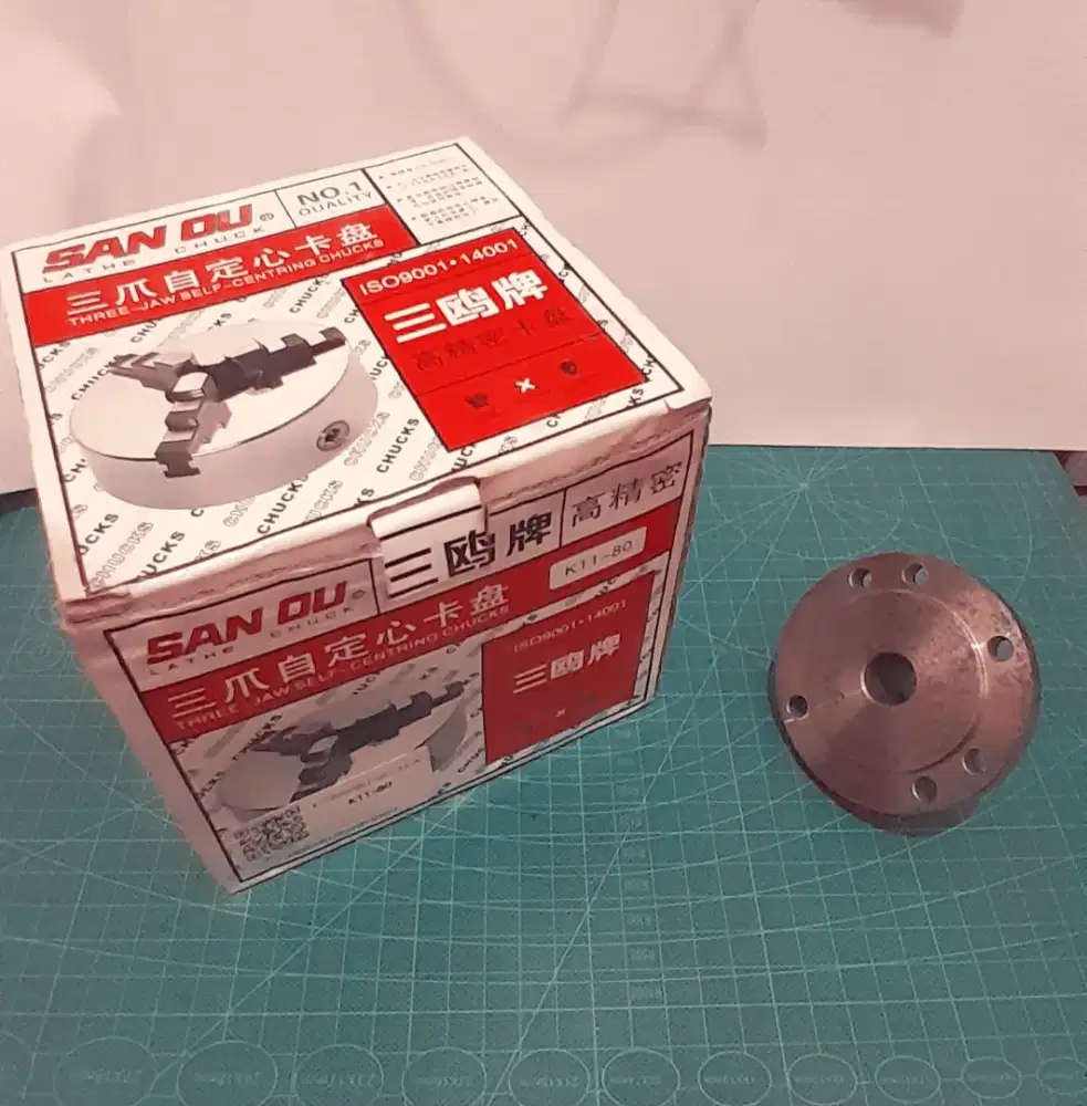 JUAL K11-80 CHUCK BUBUT 3  3 JAW & ADAPTER FLANGE CHUCK BUBUT 3