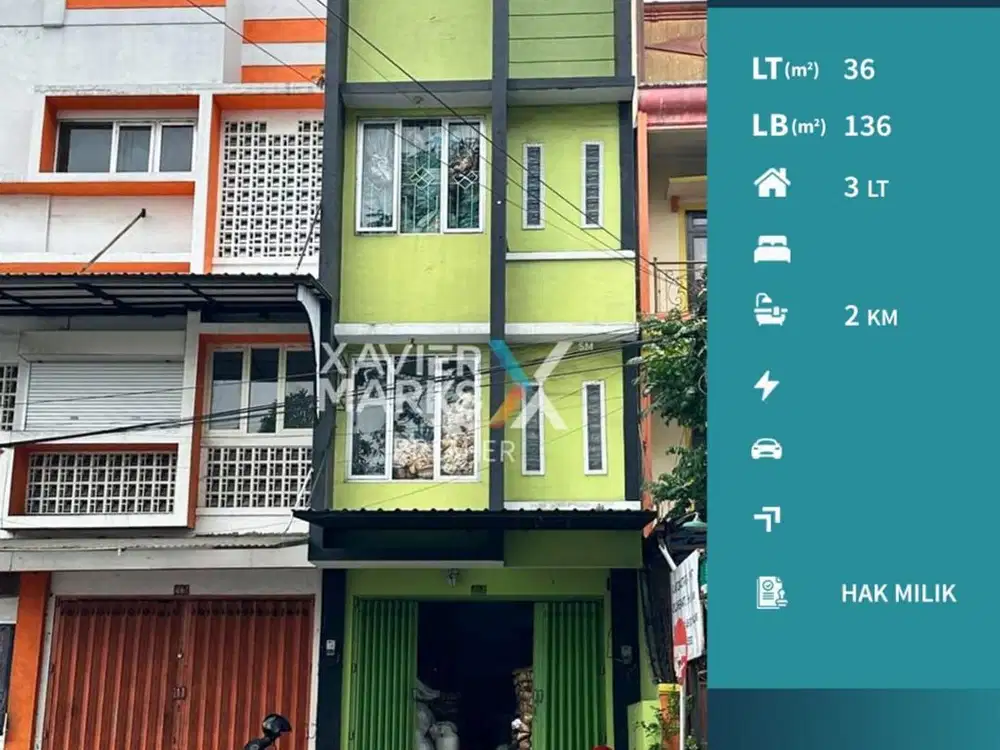 Dijual Ruko 3 Lantai Poros Jalan Kauman Klojen Malang