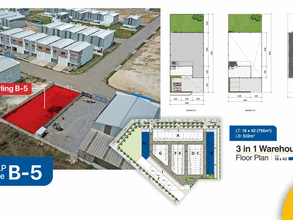 KAVLING GUDANG  ELP GEM CITY BLOK H5 & B3 JIIPE ISTIMEWA SIAP PAKAI