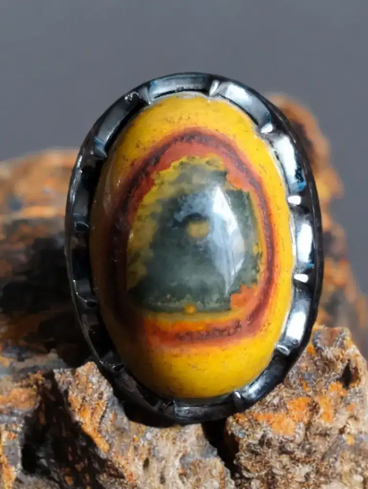 Motif langka pamor Jasper bumblebee uk 7