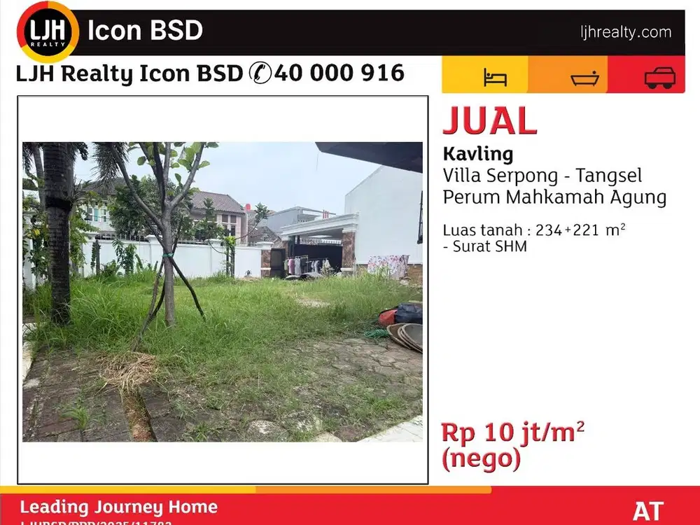 Kavling di villa serpong komplek mahkamah agung serpong