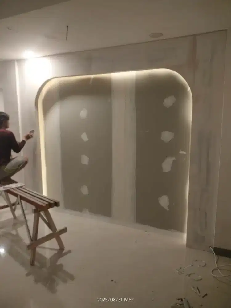 Dekorasi gypsum penyekat ruangan kantor dan partisi gypsum dan molding