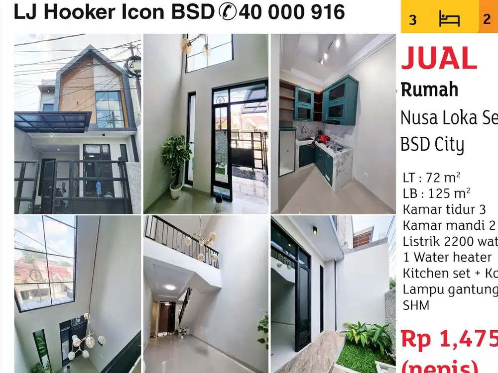 Rumah baru murah di nusaloka BSD