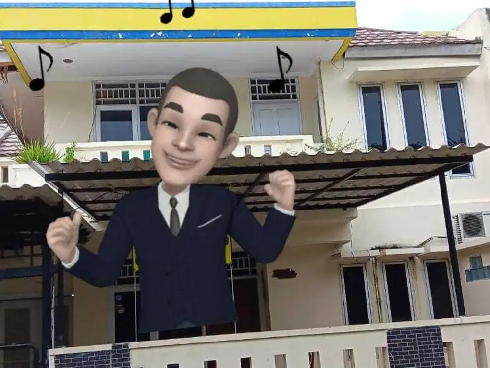 Rumah 2 Lantai depan lapangan Badminton di Taman Modern, Jakarta Timur