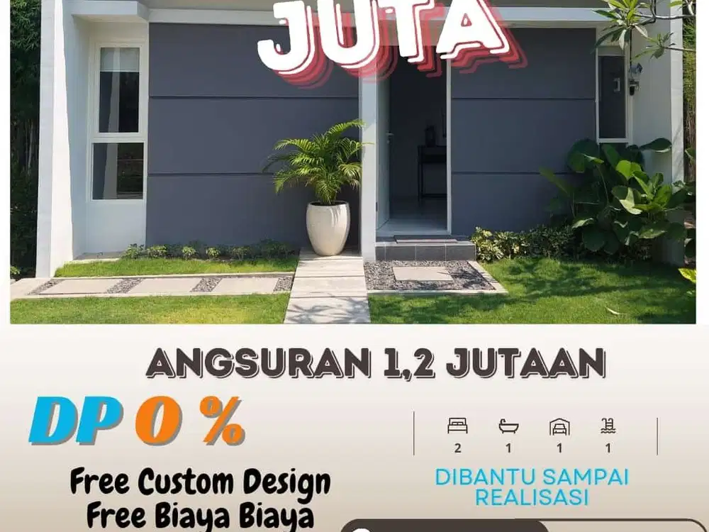 Dijual Rumah murah DP 0 Minimalis Modern Konsep Villa di Mojokerto.
