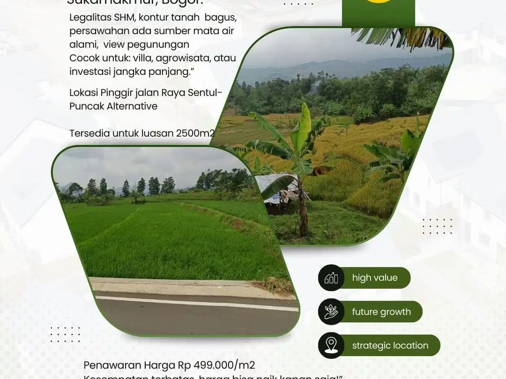 Mngapain beli tanah di kota, mending Lahan dengan View Pegunungan + Sumber Mata Air, di Bogor