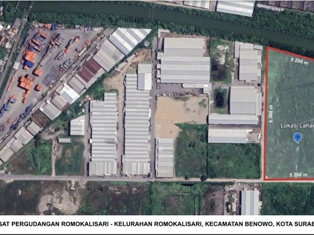 Tanah Strategis Dijual di Pusat Pergudangan Romokalisari, Surabaya!