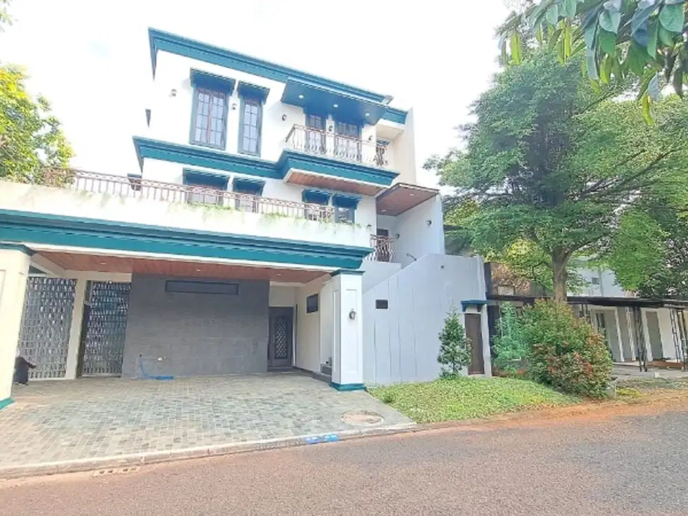 Rumahnya Baru 3 Lantai Hoek Bagus 6M-an Di BSD Icon  Dekat Aeon Mall