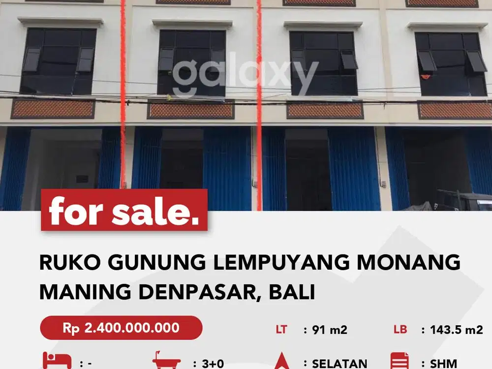 Ruko 3 lantai di Monang Maning Denpasar