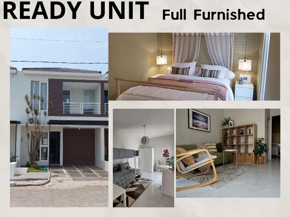 RUMAH BARU GRESS , SIAP HUNI FULL FURNISHED TANPA DP.