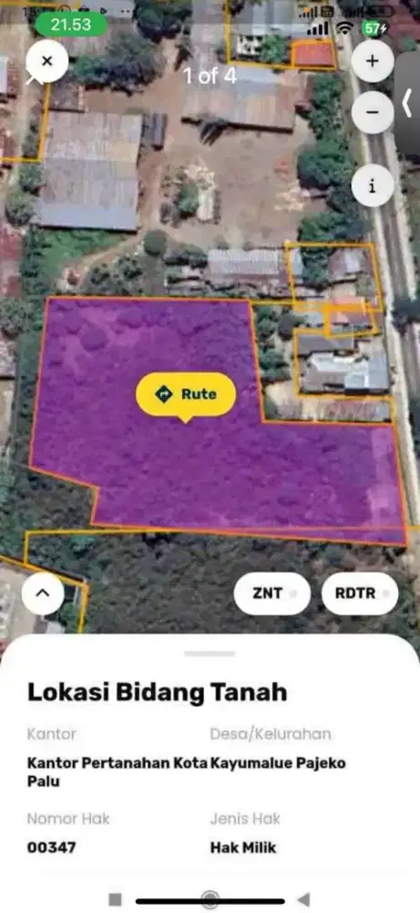 Jual cepat tanah SHM lokasi strategis di Kayumalue, Palu