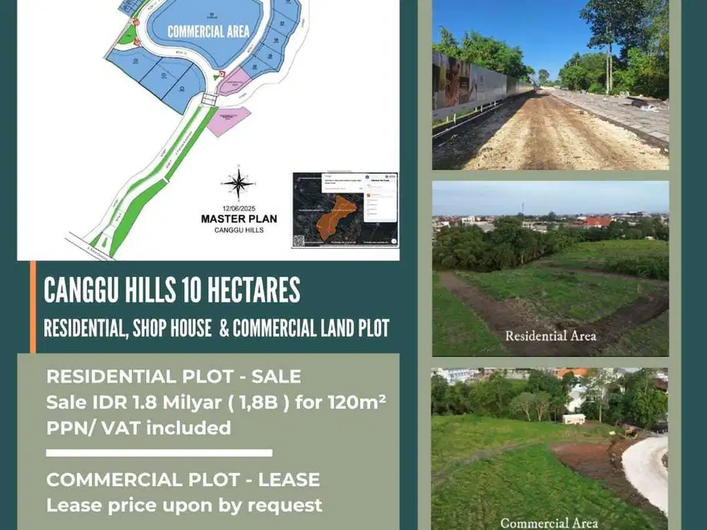 Harga Perdana Ruko dan Tanah Kavling Proyek Canggu Hills