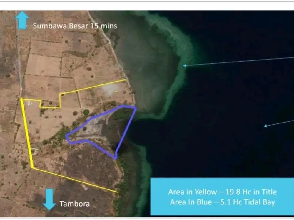 Beachfront Land di Teluk Saleh, Moyohilir Sumbawa Besar