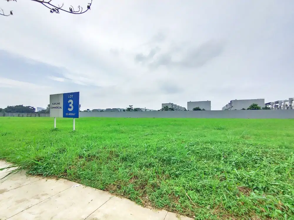Tanah Kav Komersial 2590m2 Di BSD Tabebuya Jalan Ramai Dkt Grandlucky