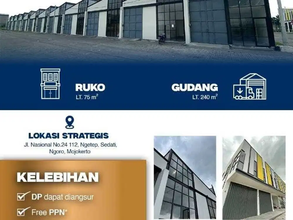 JUAL GUDANG SIAP PAKAI READY UNIT DI NGORO BUSINESS PARK START 1M AN