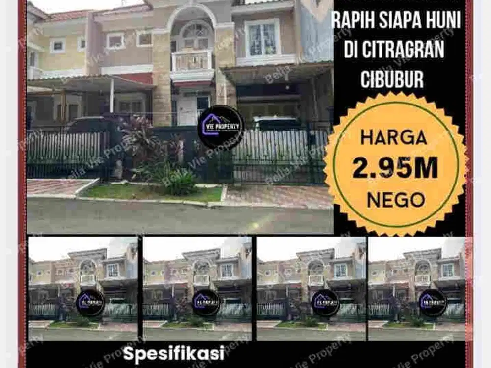 Jual Rumah Cantik Siap Huni 2,950 M Nego. CitraGran Cibubur.