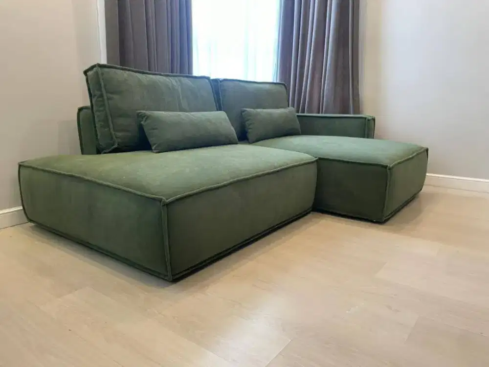 Sofa L big service ganti cover tambah tambah busa ganti kaki furnitur