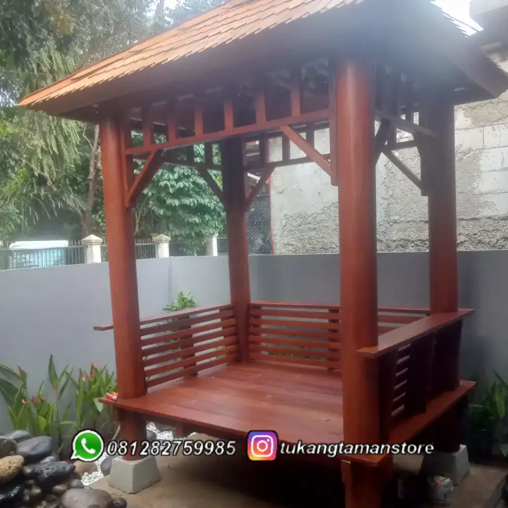 Gazebo kayu kelapa berbagai ukuran