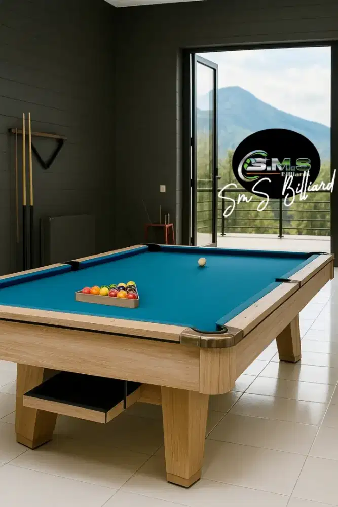 Billiard Table ukuran 9feet Bola Besar full set perlengkapan bermain