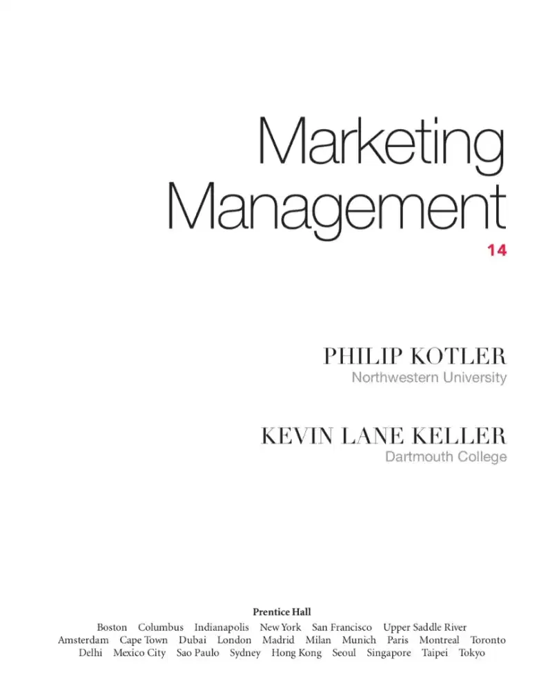 Ebook Makreting Management 14 E Philip Kotler