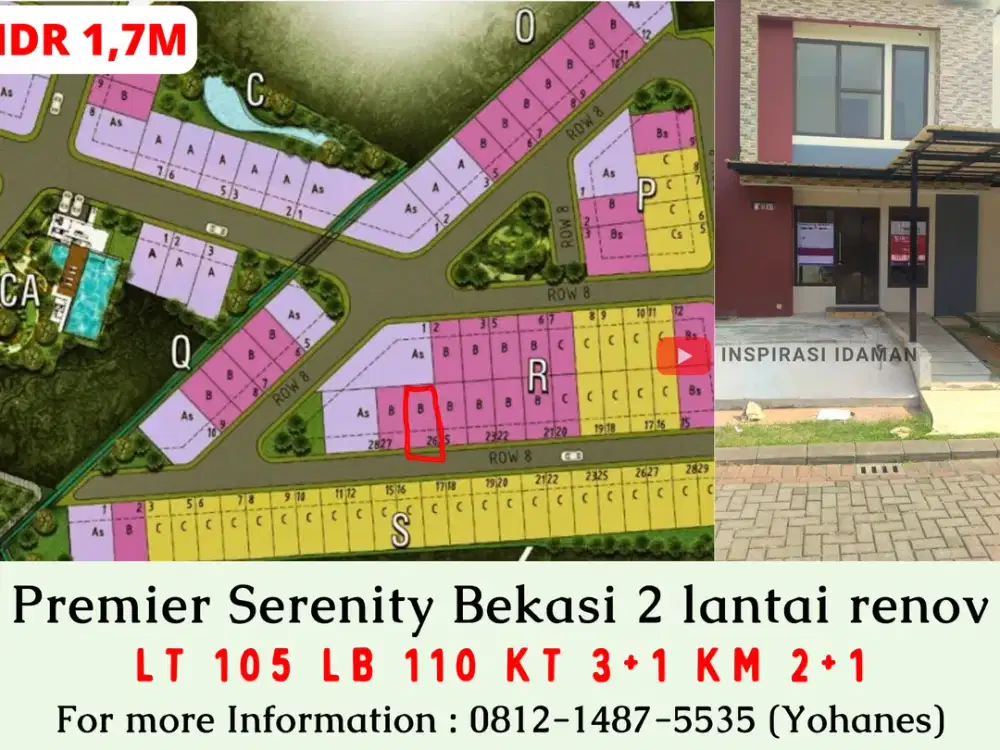 Jual Cepat Premier Serenity Bekasi 7x15mtr 2 lantai renov