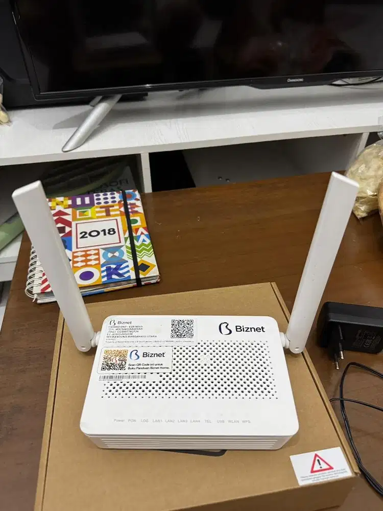 Modem Huawei Echolife EG8145V5 modem wifi Biznet second normal fullset