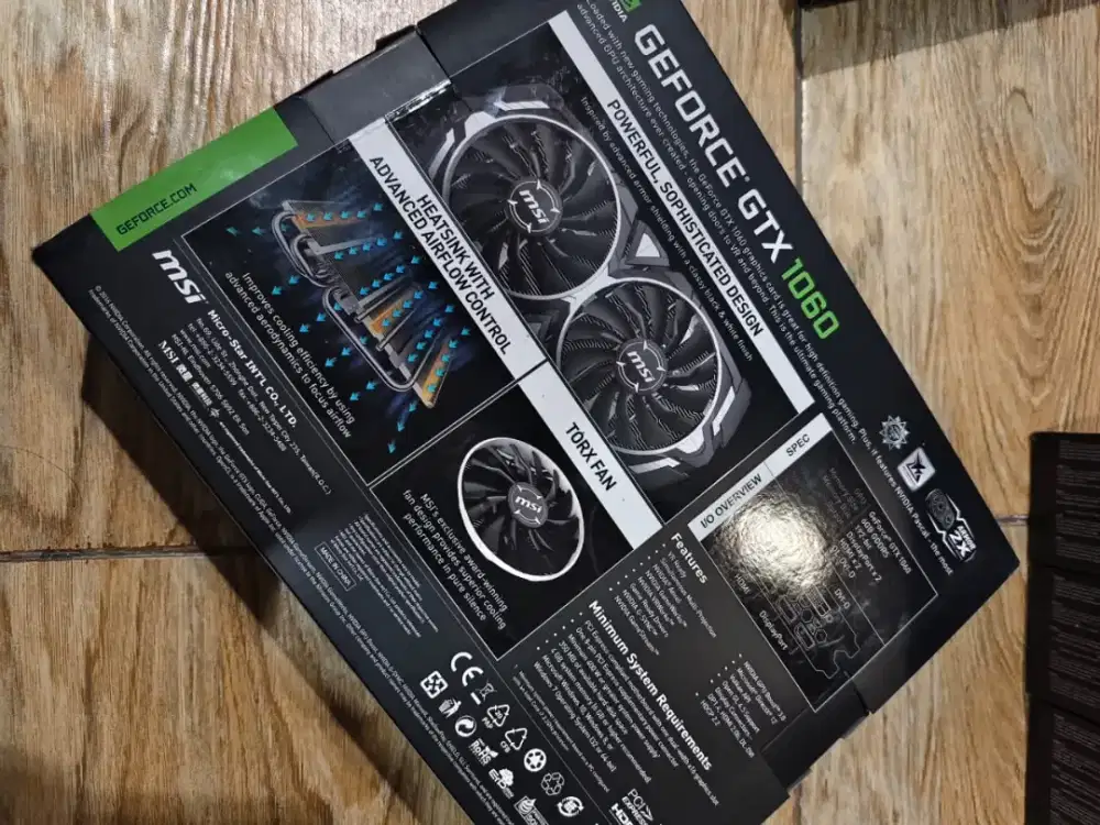VGA MSI GeForce GTX 1060 Armor OC Edition 6Gb