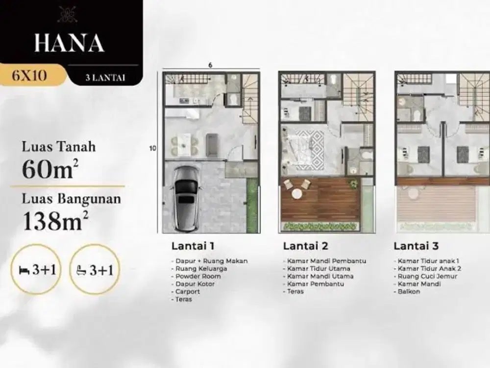 Jual Cepat rumah Osaka Residences 3 lantai
