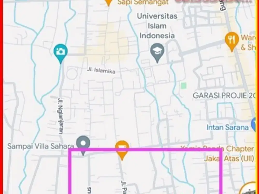 Kavling Sleman dekat kampus UII Kaliurang ,SHM P cocok bangun Kost