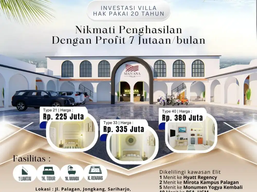 Investasi Terbaik di Kota Jogja: Villa Termurah Dekat Hyatt Palagan