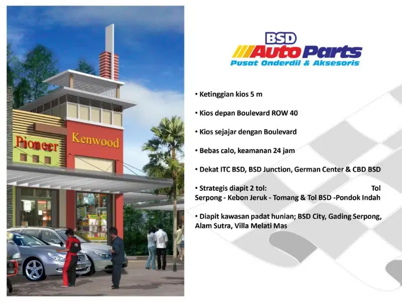 DIJUAL MURAH KIOS AUTOPARTS BSD LANGSUNG DARI DEVELOPER